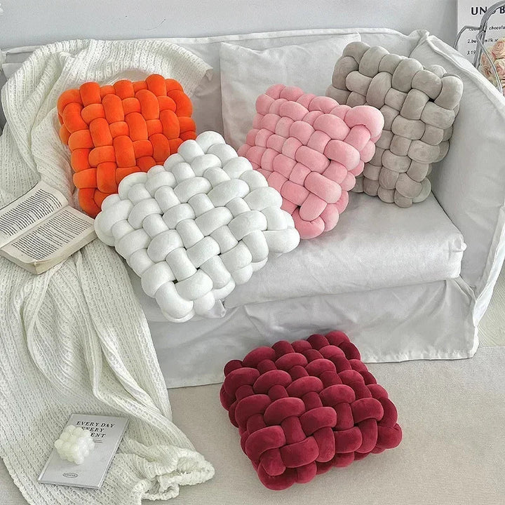 Chunky Woven Knot Cushion | Luvikno