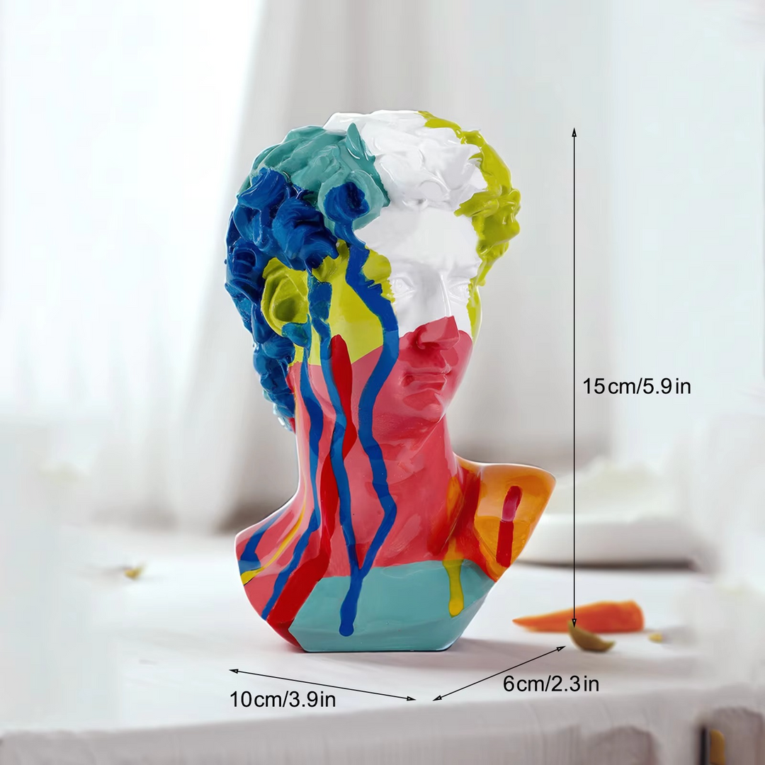 Moderne David Bust Skulptur - Abstrakt Harpiks Studie for Moderne Dekor Luvikno