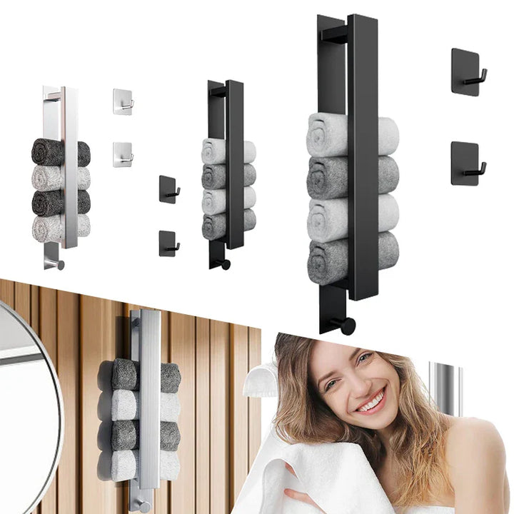 Luvikno | Moderne Selvklebende Håndkleholder - i Sølv og Svart