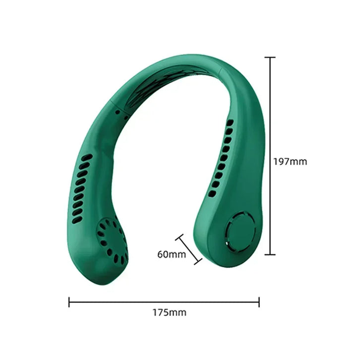 Bærbar Mini Hals Henging Vifte - Luftkjølt, Bærbar USB Vifte for Utendørs Sport, Løping, Reising, Bladfri Design | Luvikno