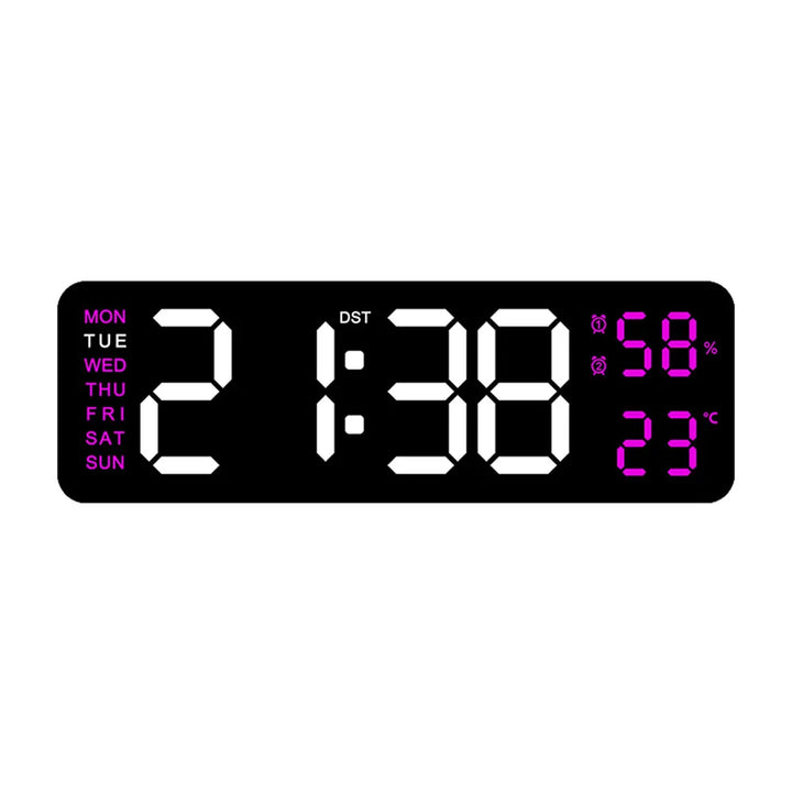 TimeGlow Klokke - Slank Digital Vekkerklokke med Temperatur & Kalender Luvikno