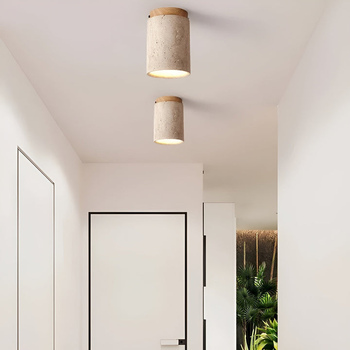 Luvikno | ZenElegance Wabi Sabi Luksus Takbelysning - Naturlig Travertin LED