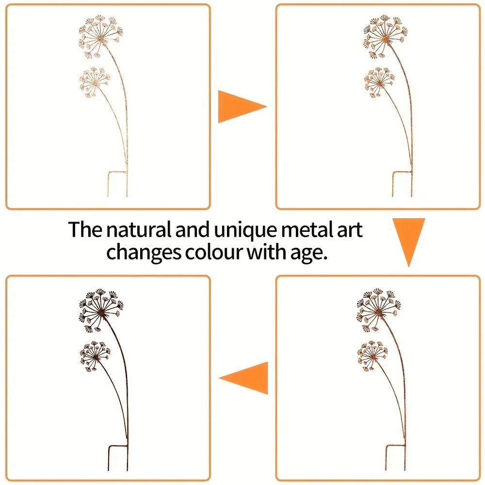 Luvikno | Florandis Metall Hagepinn Blomst | Dekorativ Pinn for Balkong, Seng & Blomsterpotte | Værbestandig & Detaljert