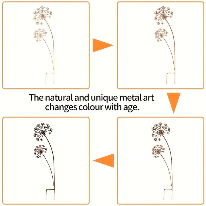 Luvikno | Florandis Metall Hagepinn Blomst | Dekorativ Pinn for Balkong, Seng & Blomsterpotte | Værbestandig & Detaljert