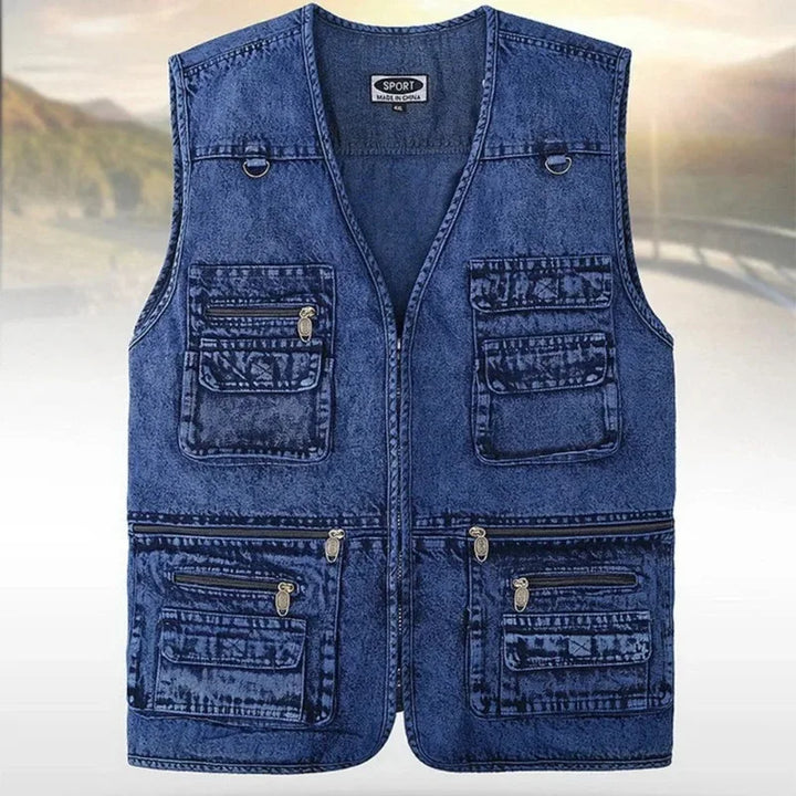 Luvik | Ärmellose Jeansweste Mit Mehreren Taschen Für Herren