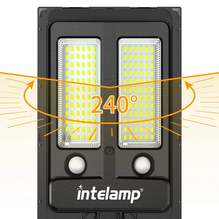 Luvikno | HelionGuard ProLight 12000 Solar-LED Spotlight med Fjernkontroll | Bevegelsessensor opptil 30 m | 3000 lm | IP65 | For Hage, Garasje & Gårdsbelysning