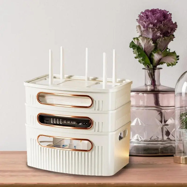 Støvtett Dekorativ Router Oppbevaringsboks Organizer | Luvikno