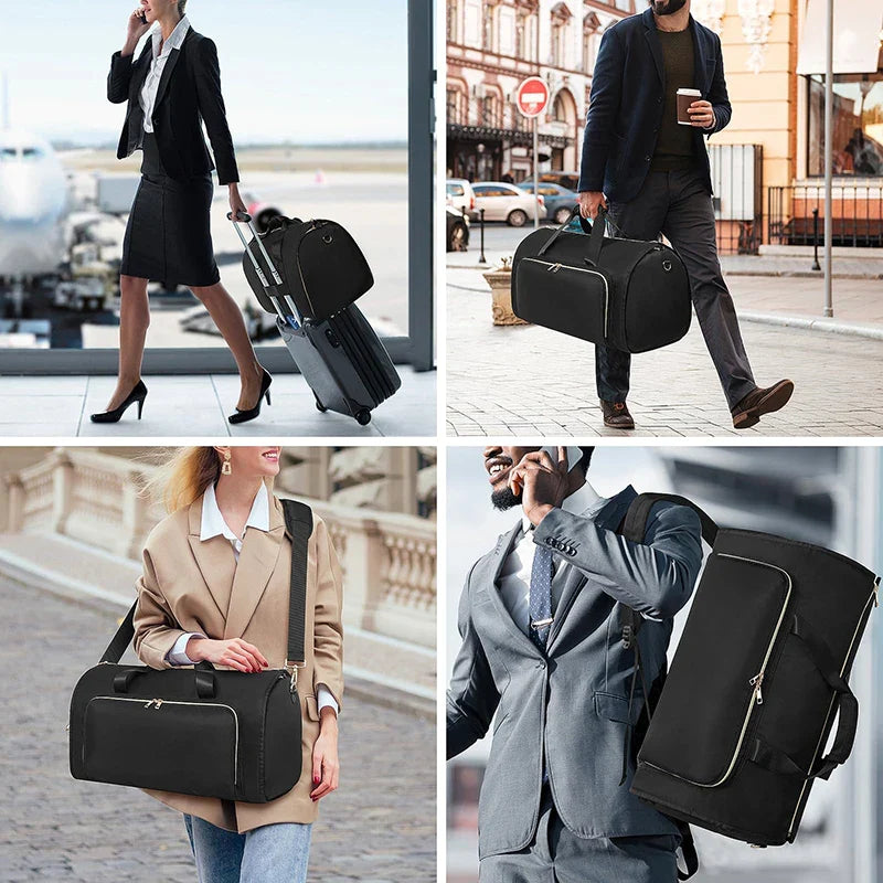 Luvikno | Voyatura FlexPack | Sammenleggbar reiseveske med dressrom | 53 L | 3-i-1 ryggsekk, skulderveske & duffelveske