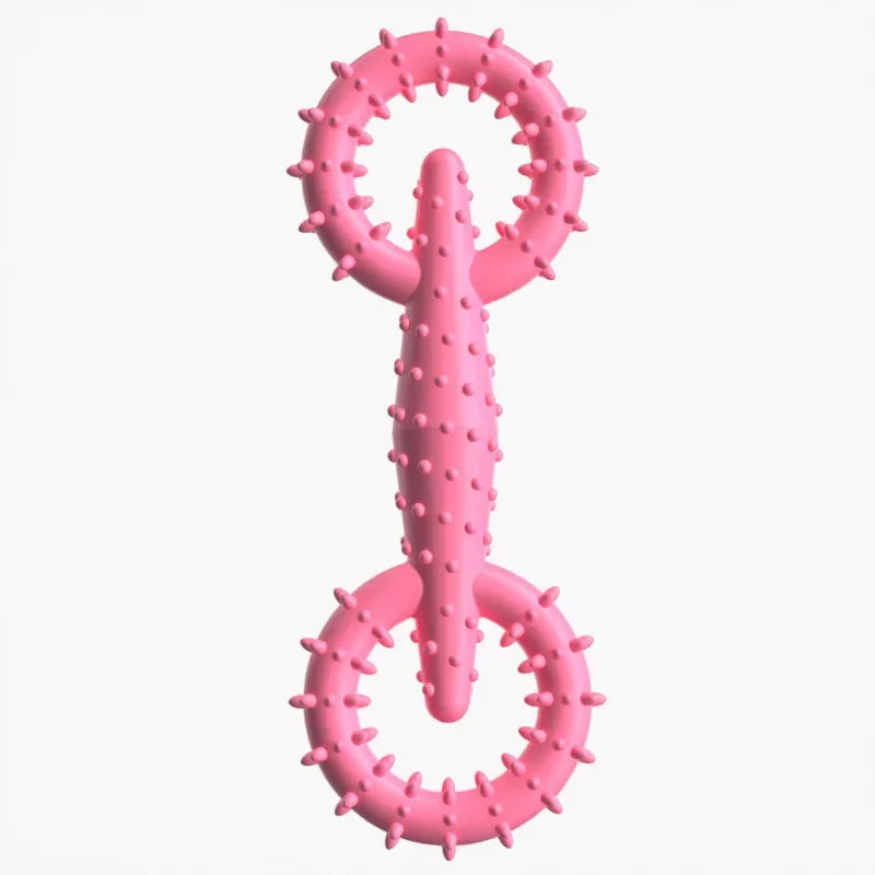 Luvikno | DentaPla Plush Toy Dog | Double Ring Design | Dental Care & Bite Resistant | 16x5.8 cm | TPR