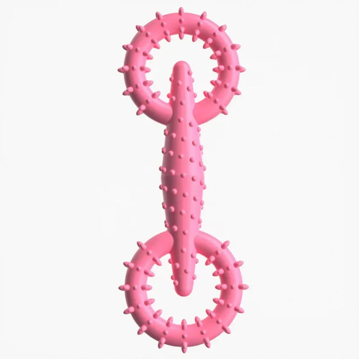 Luvikno | DentaPla Plush Toy Dog | Double Ring Design | Dental Care & Bite Resistant | 16x5.8 cm | TPR