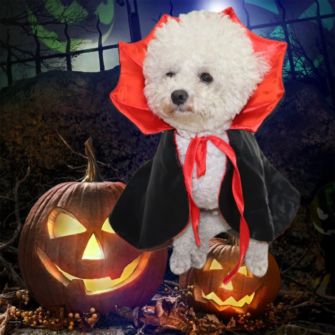 Halloween Cape Kostyme for Katter og Små Hunder – Myk Kappe for Kjæledyr Cosplay og Høytidsfester Luvikno
