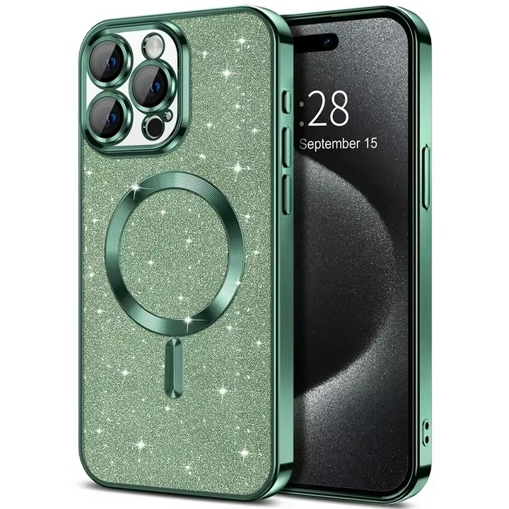 Glitrende elektroplate etui med MagSafe for iPhone Luvikno