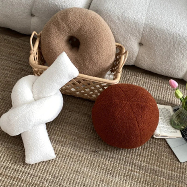 Nordic Bouclé Abstrakt Putefor – Minimalistisk Plysjpute | Luvikno