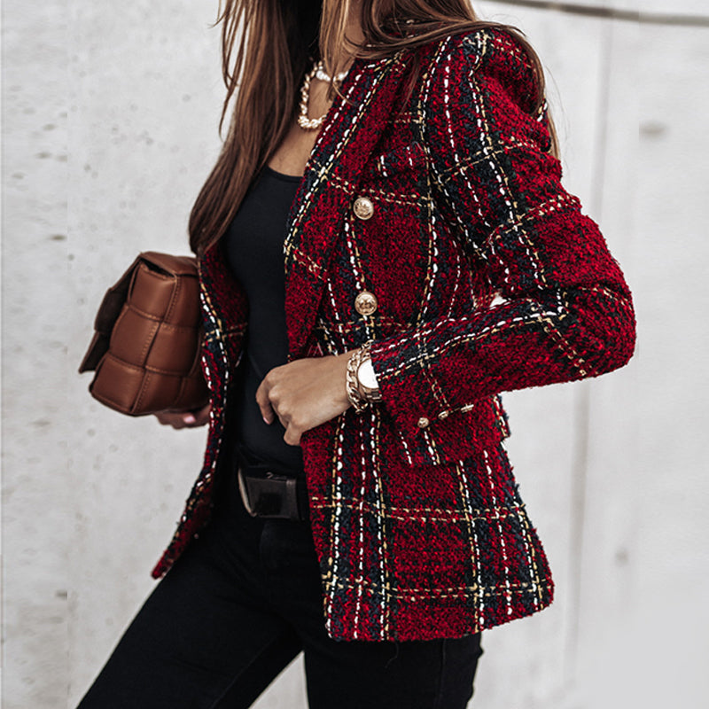 Luvik | Elegant rutete blazer for kvinner
