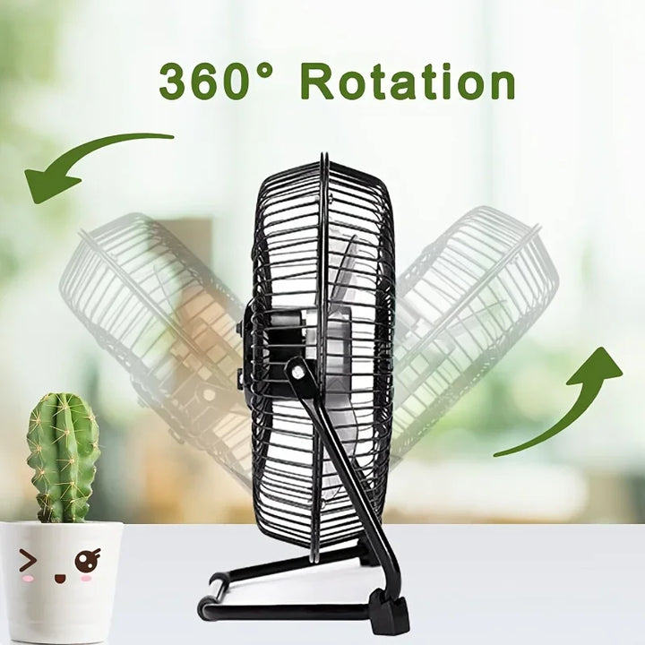 4/6/8 Tommer Desktop Bærbar USB Elektrisk Vifte – 2-Hastighets Justerbar Mini Skrivebord Vifte med 4 Blader & 360° Rotasjon for Sterk Luftstrøm | Luvikno