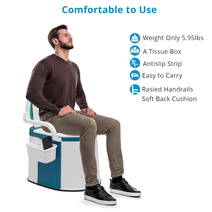 Portable Comfort Commode med 5-gallon kapasitet og robuste håndtak Luvikno