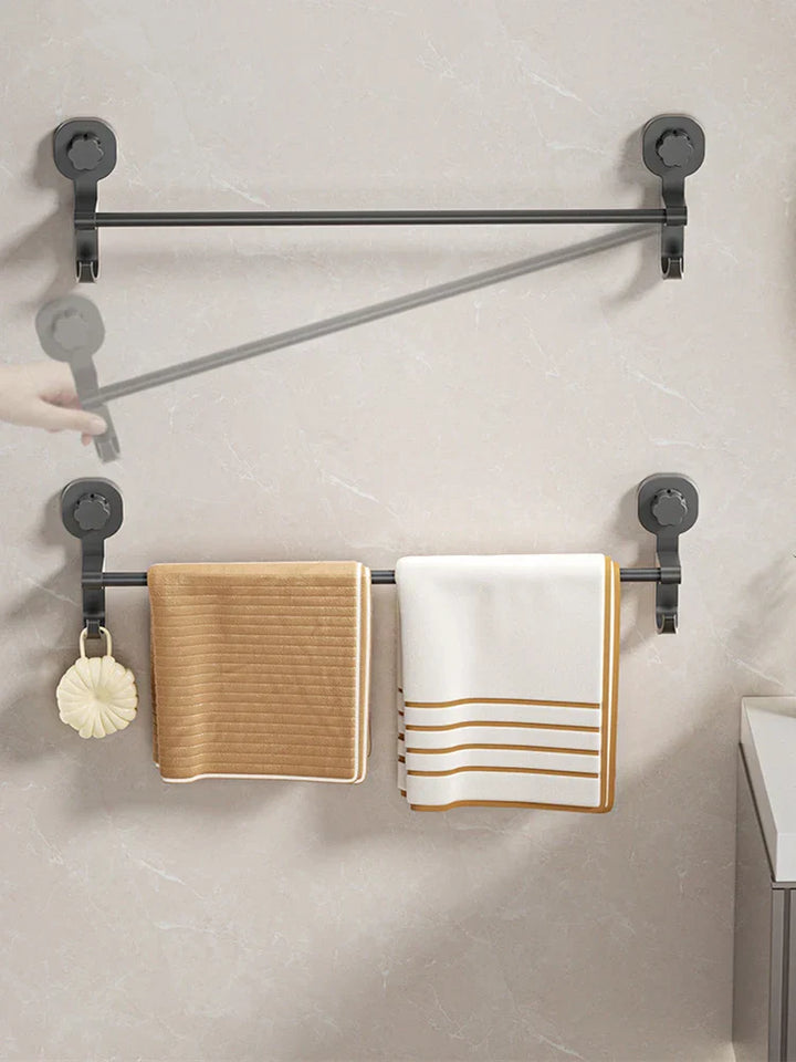 MagnaGrip Power Suction Cup Håndkleholder – Svart selvklebende håndkleholder uten boring Luvikno