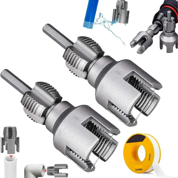 Pipe Thread Reamer & Edge Cutter Drill Attachment Tool | Luvikno
