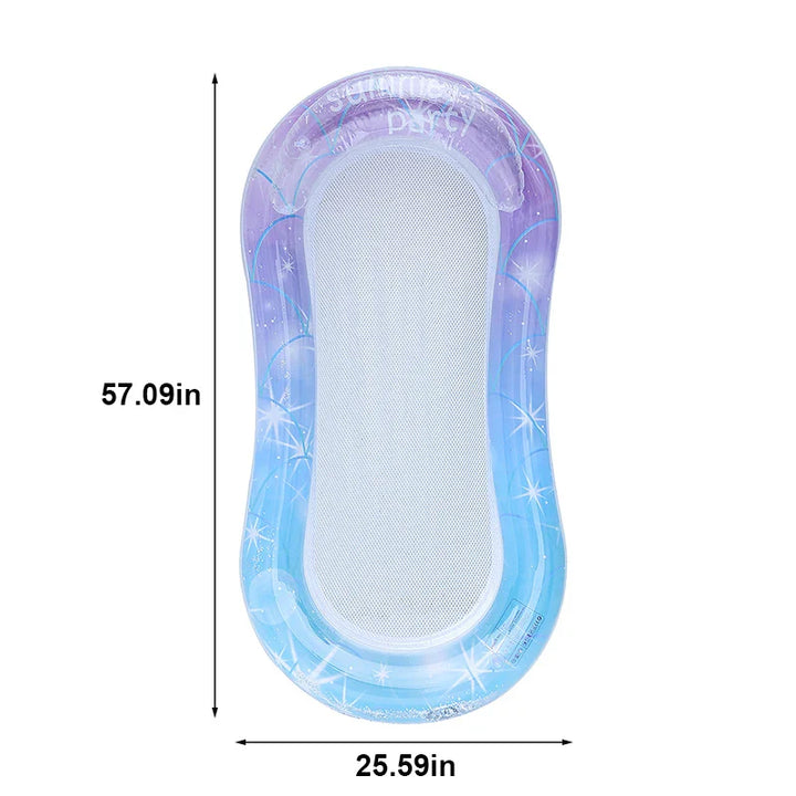 Luvikno | AquaLiva Oppblåsbar Svømmelytter Rooxin | Ergonomisk Svømmehimmelseng med Mesh & Armlener | For Basseng, Innsjø & Strand