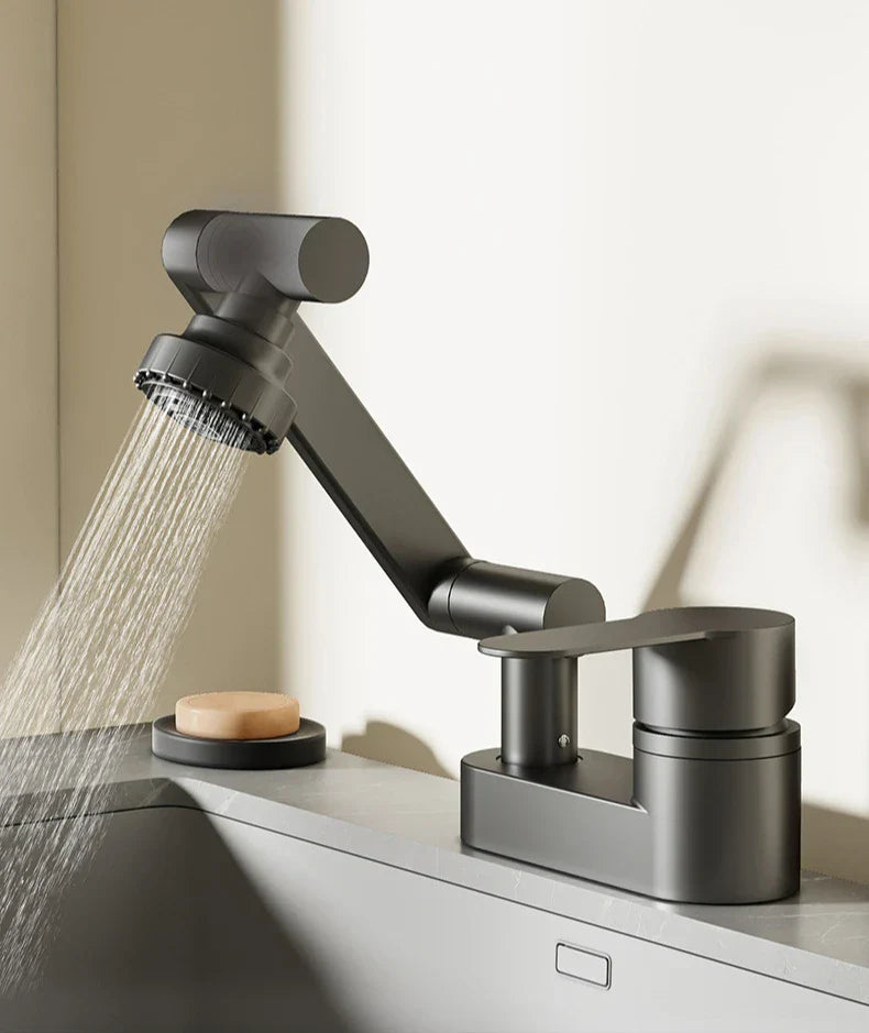 Aqua Twist Duo-Flex Servantbatteri – 360° svingende to-hulls blandebatteri for varmt og kaldt vann Luvikno