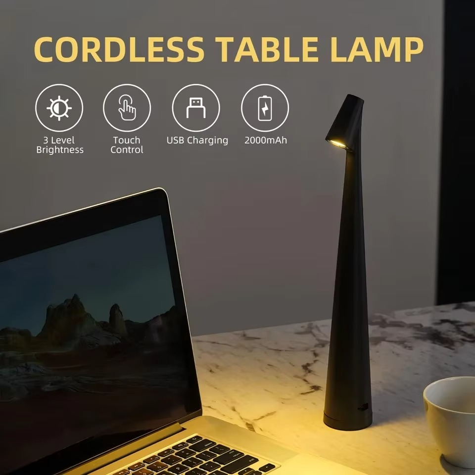 Multi-Setting Oppladbar LED Skrivebordlampe – Perfekt for Atmosfære og Utendørs Luvikno