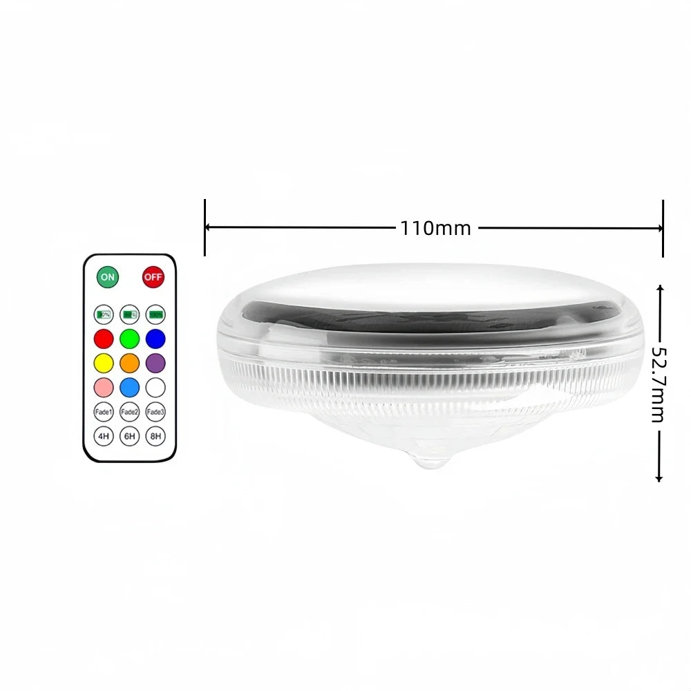 Luvikno | Solar-Poollight LumiFloat RGB | Flytende LED Lys med Farge Endring | IPX7 Vanntett | For Basseng, Boblebad & Fest