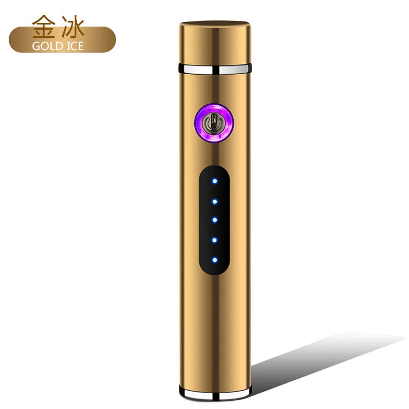 Voltrino Sylinder USB lighter | Dobbelt bue teknologi | Oppladbar & vindproof | Edelmetall hus for menn Luvikno