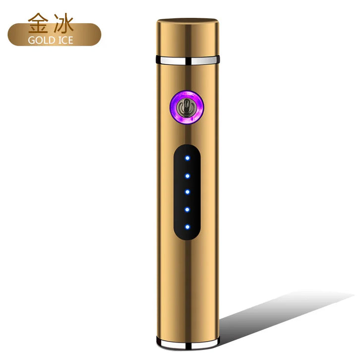 Voltrino Sylinder USB lighter | Dobbelt bue teknologi | Oppladbar & vindproof | Edelmetall hus for menn Luvikno