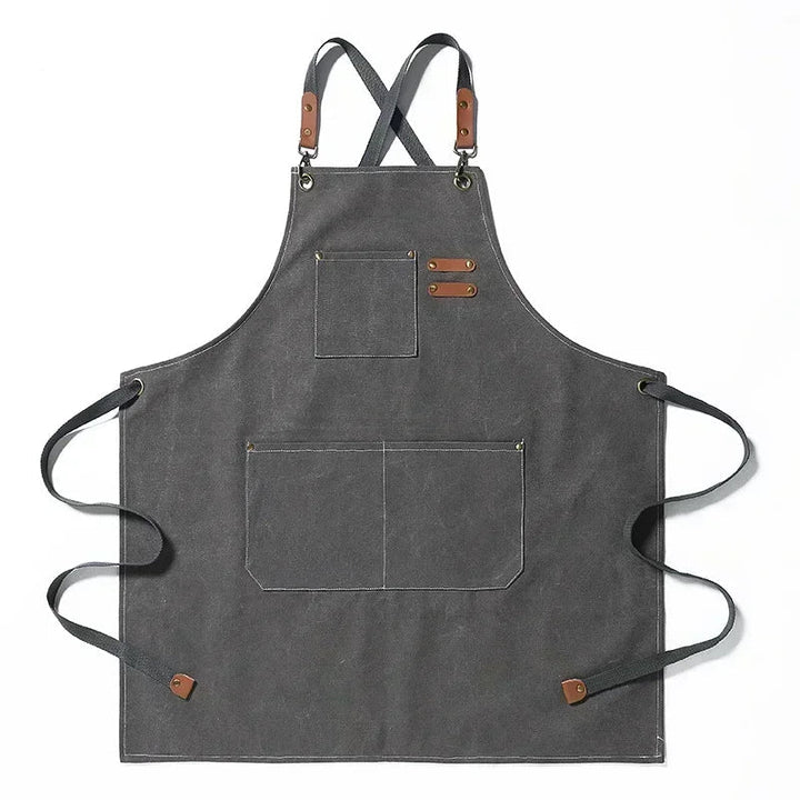 Canvas forkle med lommer, justerbart, Unisex | Luvikno