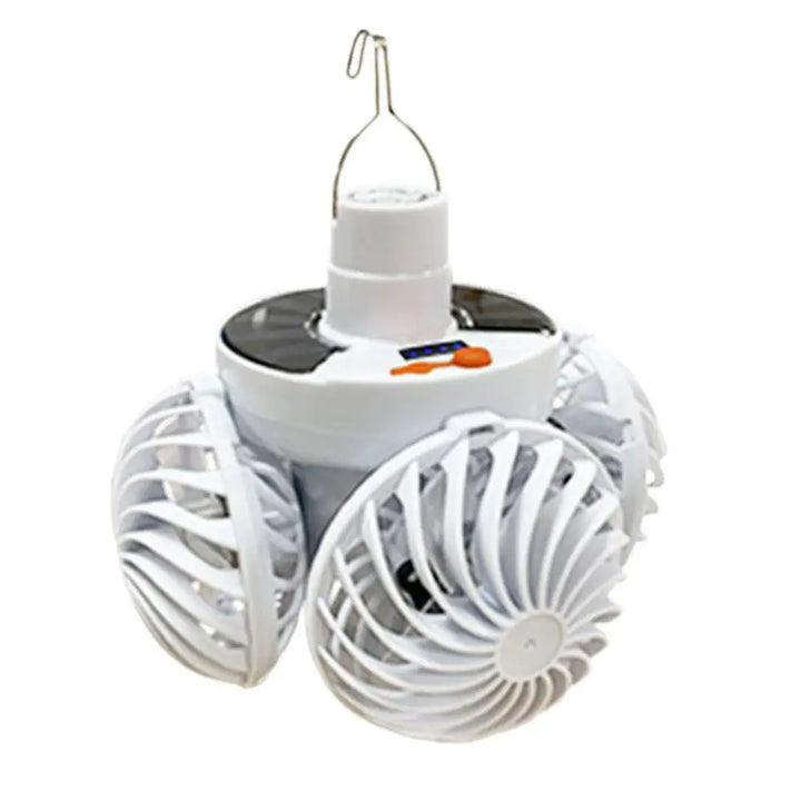 Luvikno | Ventolux Solcelle Campinglampe med Vifte | Sammenleggbar & Bærbar | 3 Vindnivåer & LED-belysning | For Telt, Terrase & Utendørs