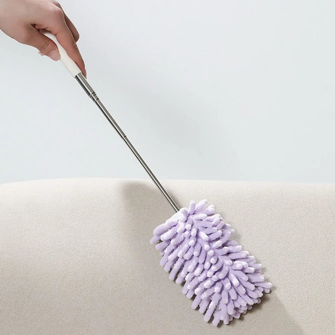 Luvikno | DUSTELLA Teleskopisk Støvklut | Utvidbar opptil 80 cm | Mikrofiber Chenille & Rustfritt Stål Håndtak – For Tak, Møbler & Hjørner