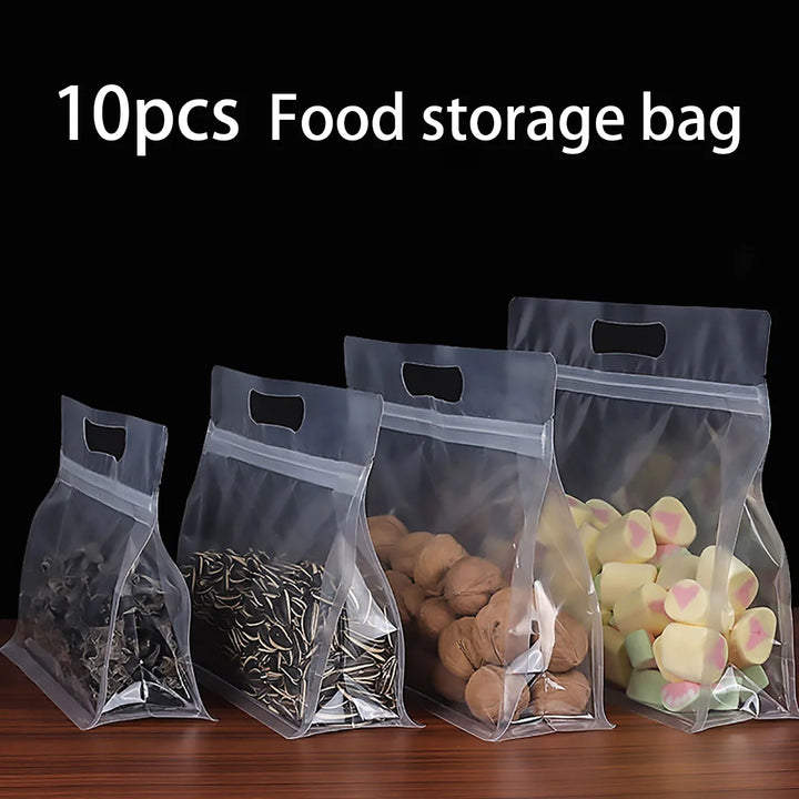Luvikno | EcoPouch oppbevaringsposer | Gjenbrukbare & lekkasjesikre | For frukt, grønnsaker, snacks & mer | Sett med 10