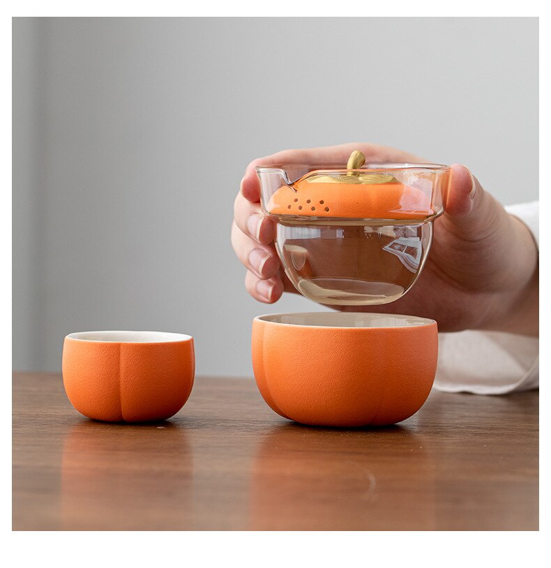 Mini Pumpkin Keramisk Tekanne Sett | Luvikno