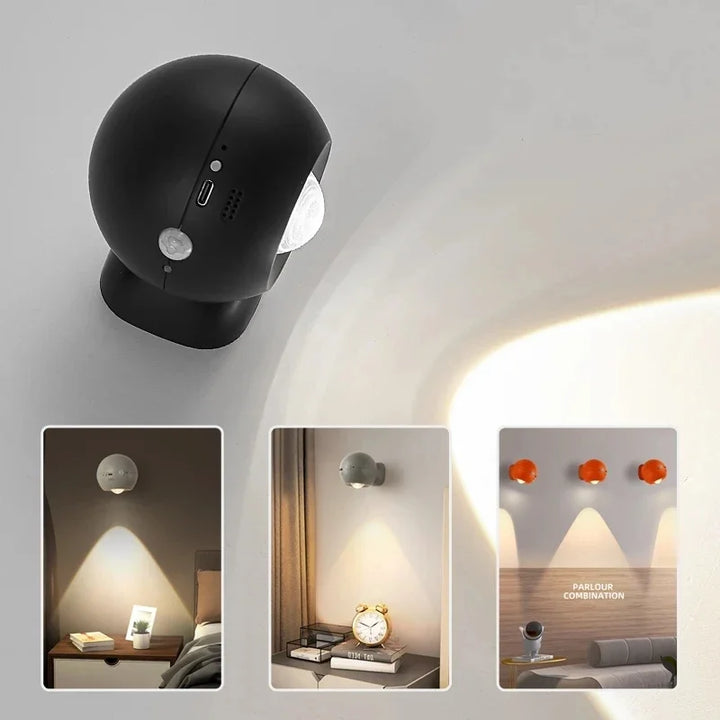 Roterende Mini Magnetisk Oppladbar Vegglampe | Luvikno