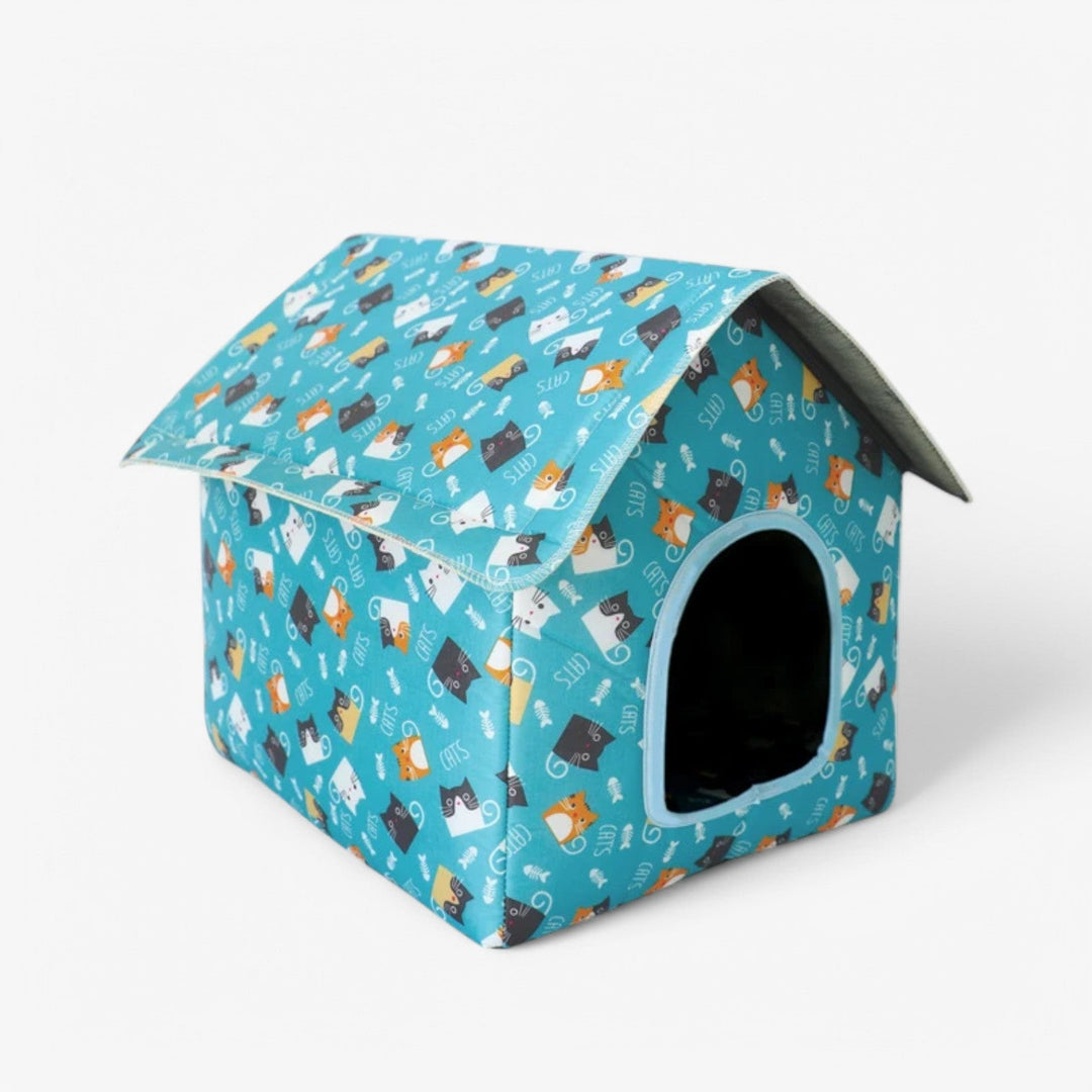 Weatherproof Animal House "CozyNest" for Cats and Small Dogs | Luvikno