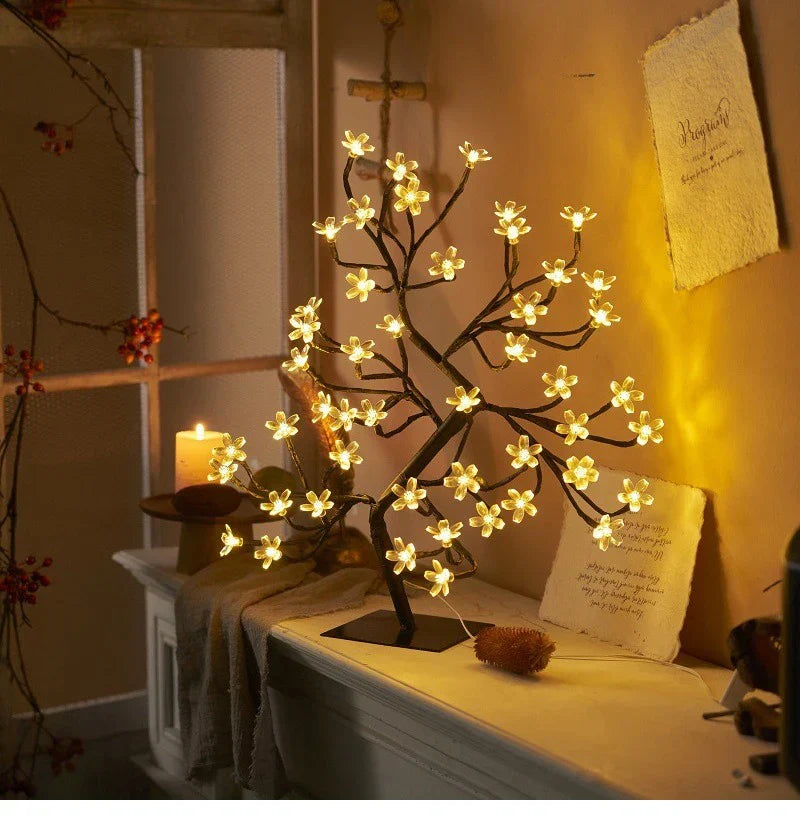 LED Blossom Tree Lampe – Kirsebærblomst Design for Stue og Soverom Dekorasjon | Luvikno