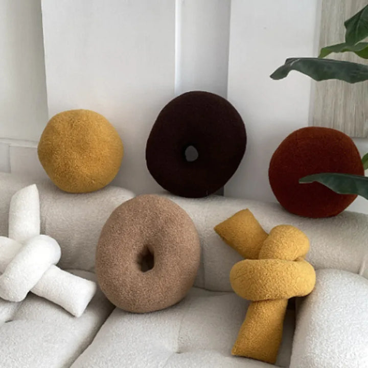 Nordic Bouclé Abstrakt Putefor – Minimalistisk Plysjpute | Luvikno