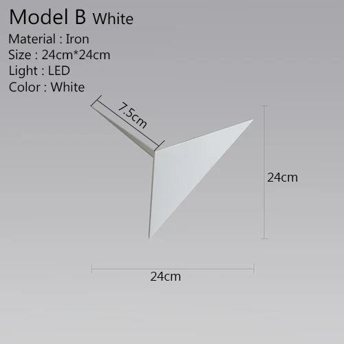TriGlow Light - Modern LED Vegglampe 3W Luvikno