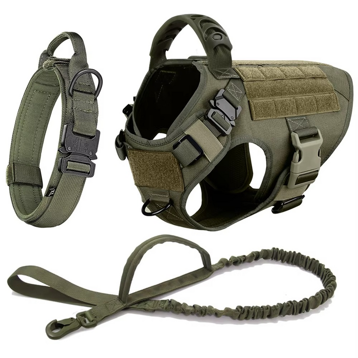 Taktisk hundesele og båndsett for mellomstore og store hunder Luvikno