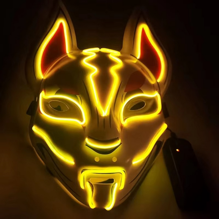 Luminous LED Full Face Fox Maske for Halloween & Cosplay Luvikno