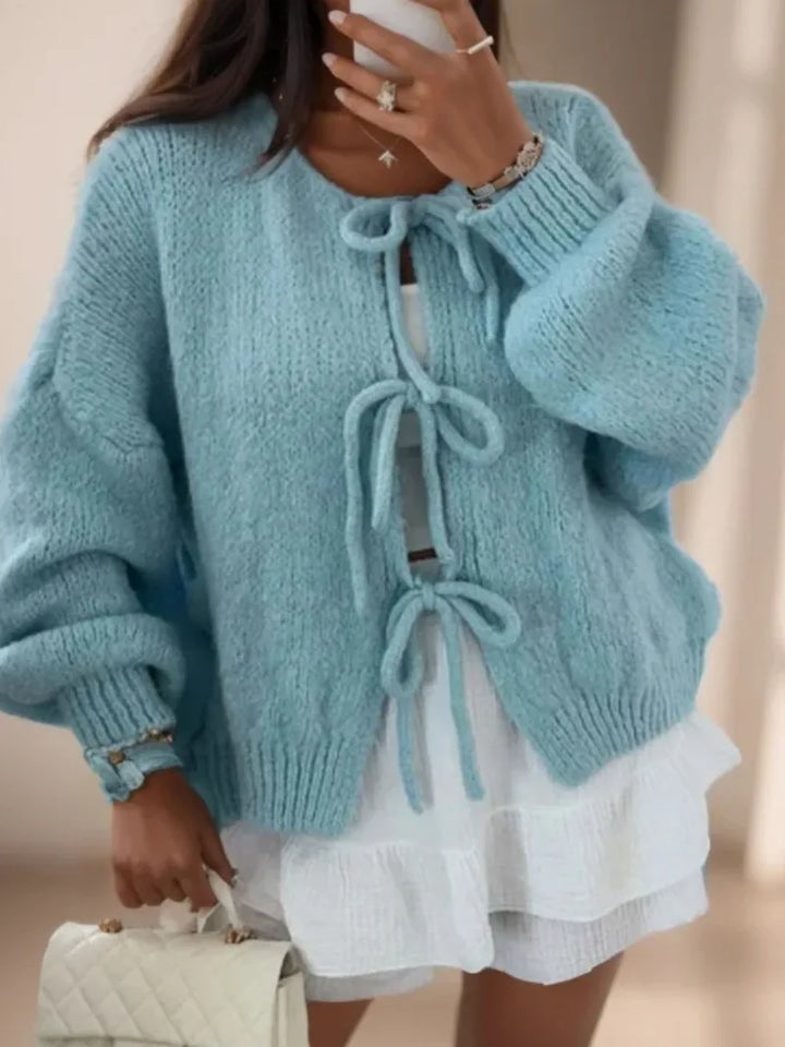 Luvik | Strikket cardigan med båndfeste for en bohemsk stil