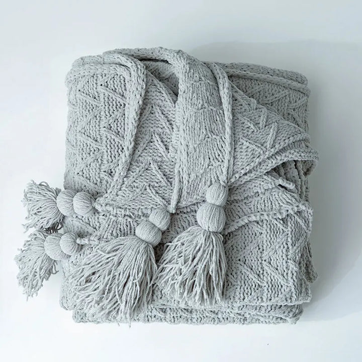 HeartCozy Blanket – Luxe Chenille Blanket with Heart Fringes Luvikno