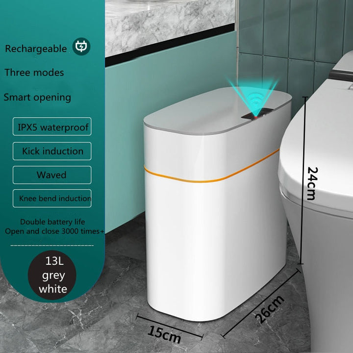 Smart elektrisk søppelbøtte med lokk | Luvikno