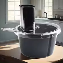 Luvikno | MixProTec Multifunksjonelt Tilbehørsett for Thermomix TM5/TM6 | Skjæredisk, Beholder & Lokk | Tåler oppvaskmaskin & Mattrygt