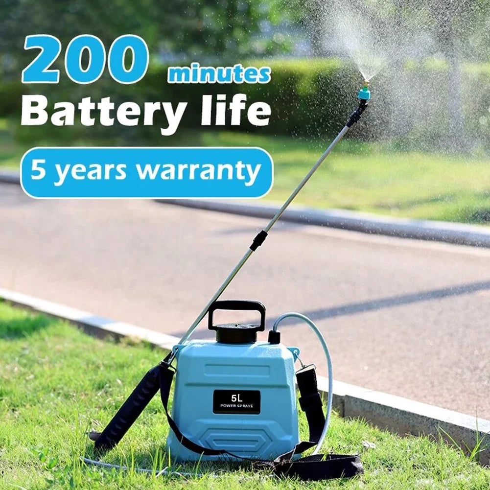 Luvikno | SPRAYMATE Pro Batteri Trykksprøyter | 5 L Skulder Sprayflaske | USB Lading & Justerbar Dyse | For Hage, Rengjøring & Ugresskontroll