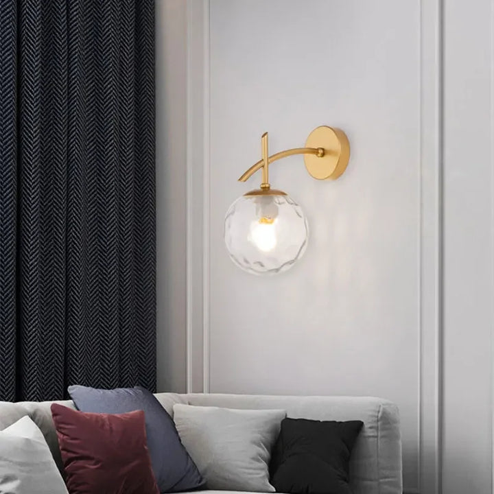LumiSconce – Svart Gull Glass Vegglampe Luvikno