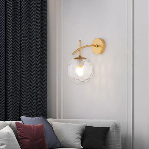 LumiSconce – Svart Gull Glass Vegglampe Luvikno