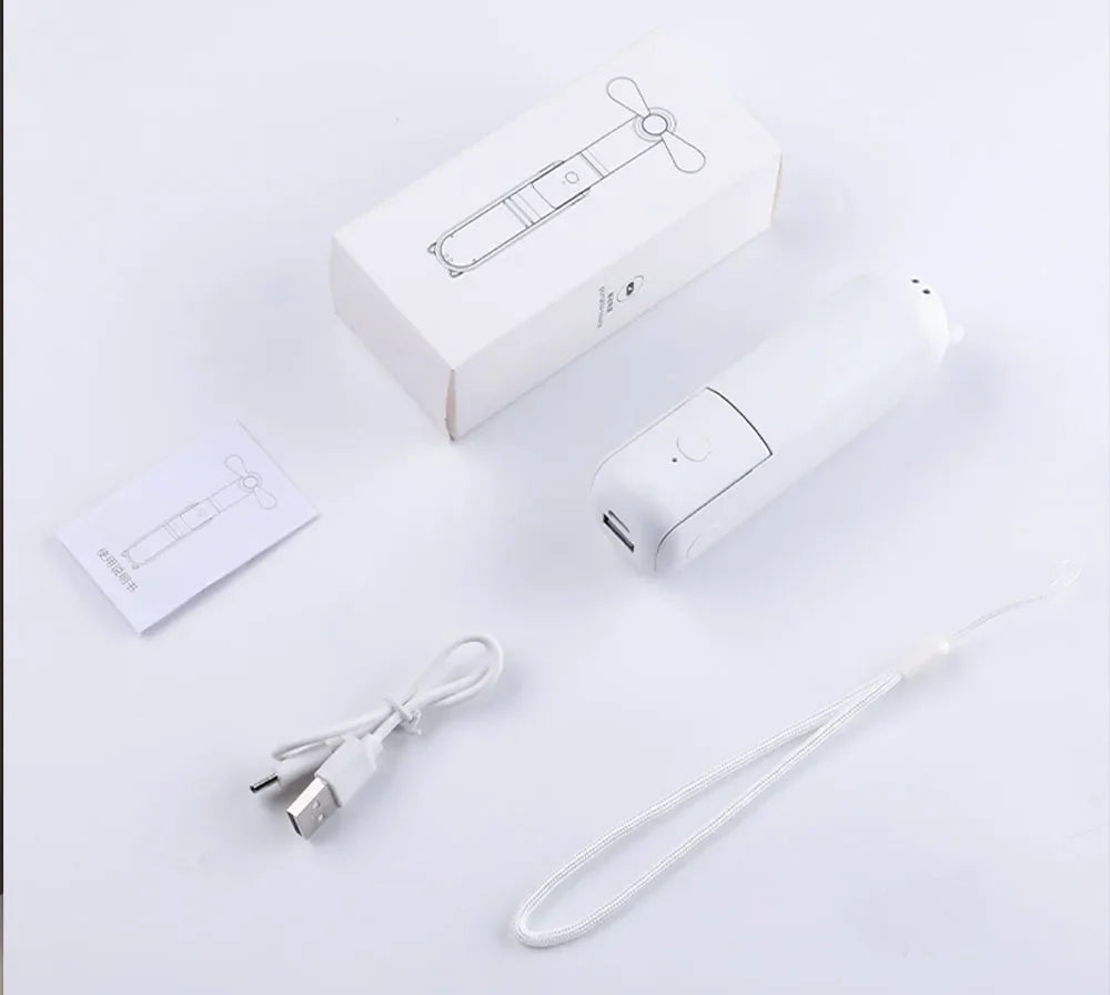 Bærbar mini håndholdt USB-vifte – Oppladbar sammenleggbar lommevifte med batteri, kjølevifte og strømbank-funksjon | Luvikno