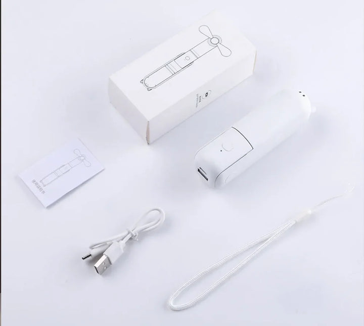 Bærbar mini håndholdt USB-vifte – Oppladbar sammenleggbar lommevifte med batteri, kjølevifte og strømbank-funksjon | Luvikno