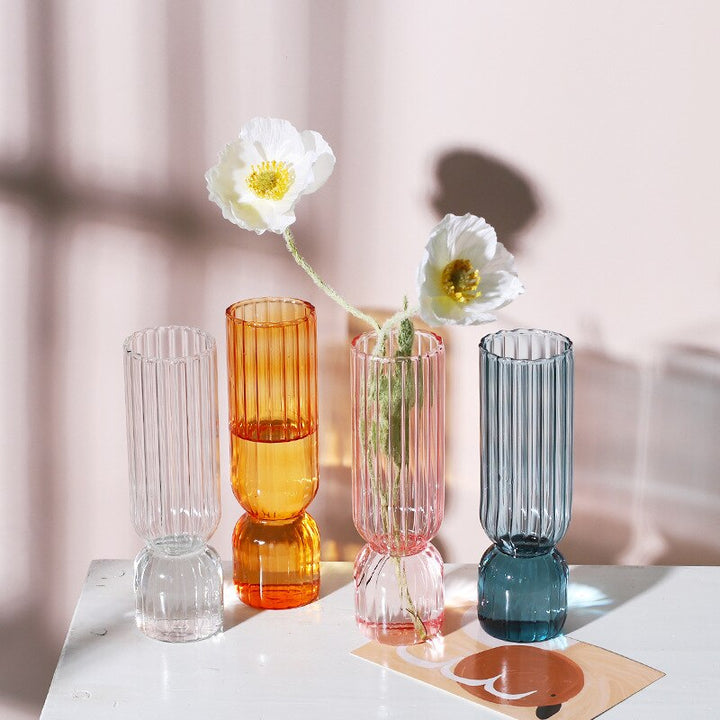 Scallop Cylinder Glass Vase | Luvikno